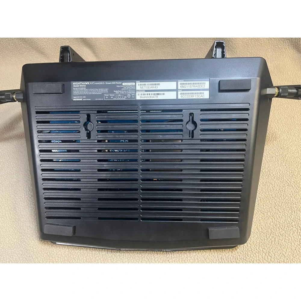 Netgear Nighthawk AX5 AX4200 5-Stream WiFi 6 Router RAX42 Black - Picture 6 of 8